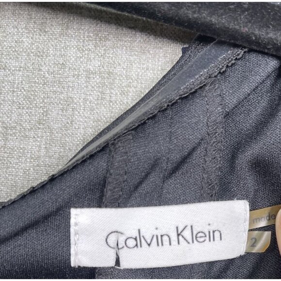 Calvin Klein Women's Sequin One-shoulder Sheath Dress 2 Black - Picture 9 of 10